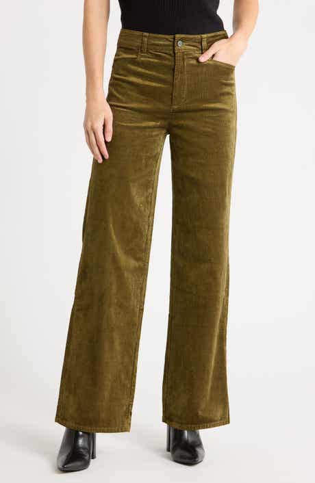 Sasha High Waist Crop Wide Leg Corduroy Pants