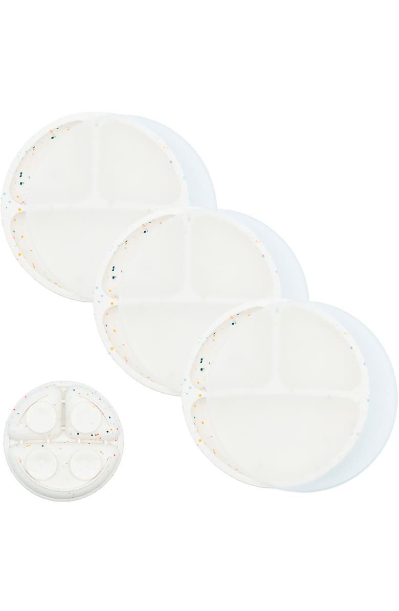 WeeSprout Suction Plates for Babies 
Toddlers, 100% Silicone, Dinnerware Stays Put, 3 Pack, Main, color, Confetti