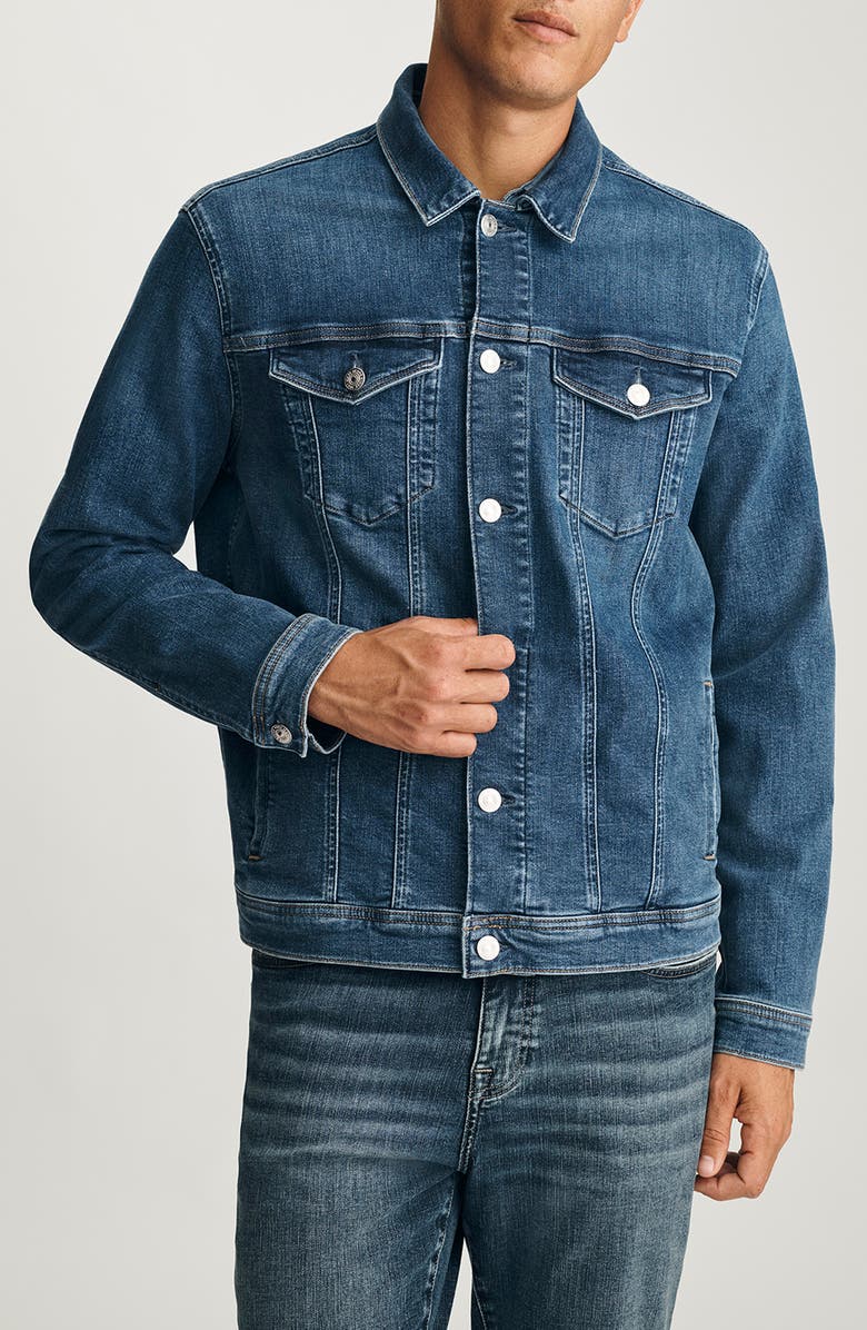 Mavi Jeans Drake Denim Trucker Jacket, Main, color, Mid Brushed Classic Vintage