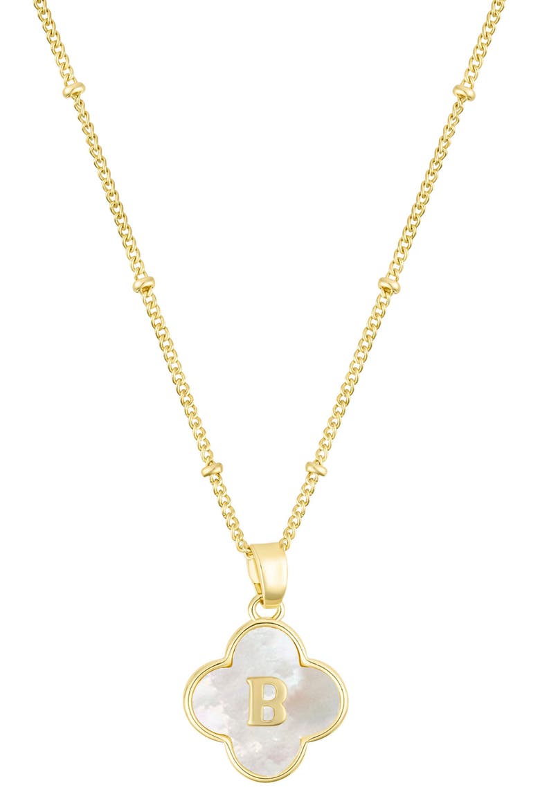 3-Piece Initial Mother-of-Pearl & Cubic Zirconia Jewelry Set, Alternate, color, GOLD-B