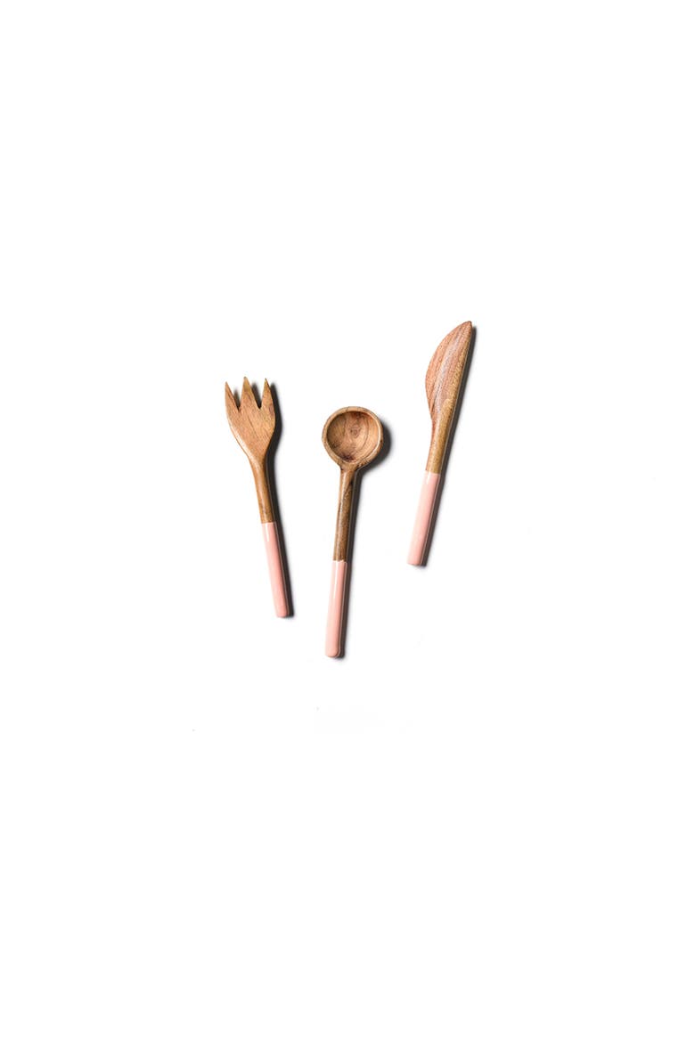 Provence Fundamental Wood Appetizer Utensils, Main, color, Pink