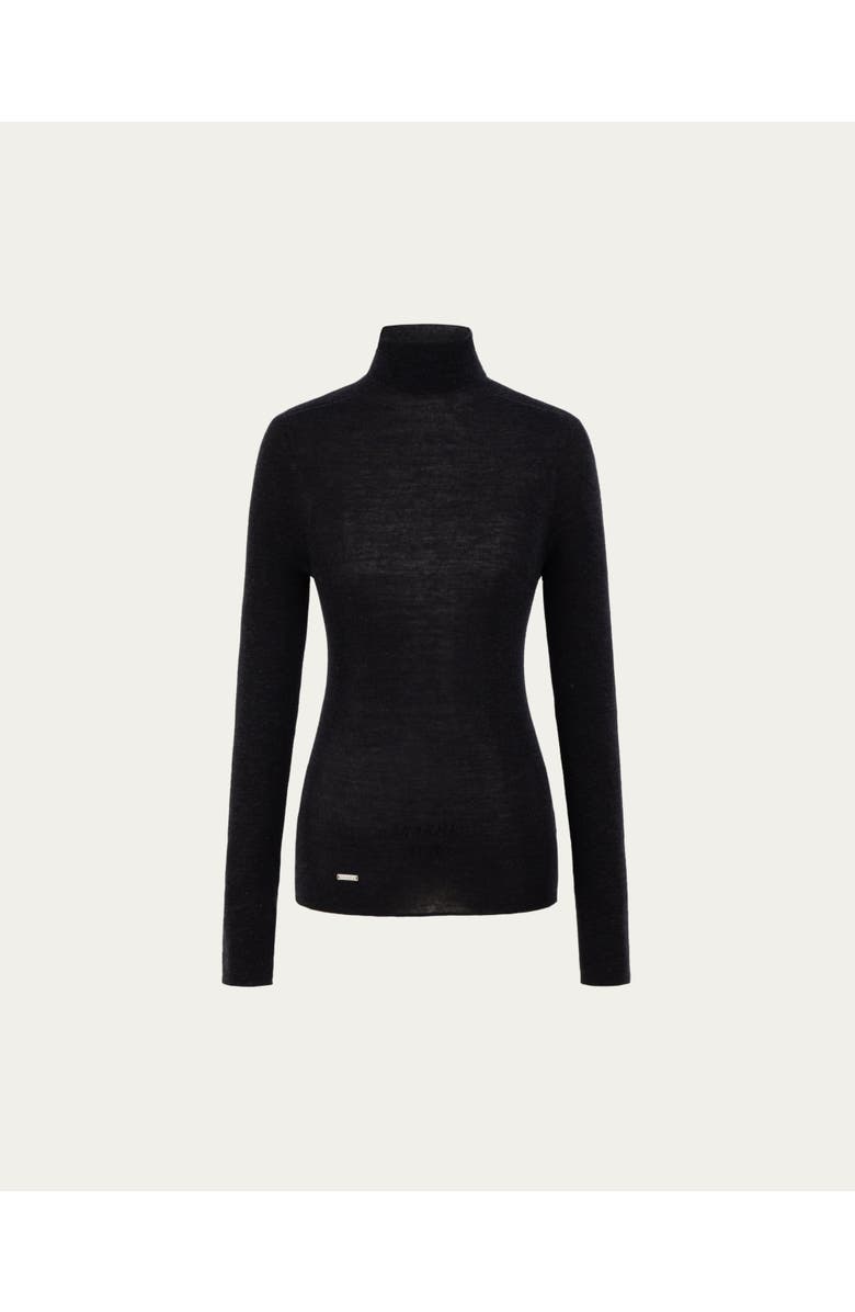 JUANA Ossa Knitted Hemp Turtleneck, Main, color, Black