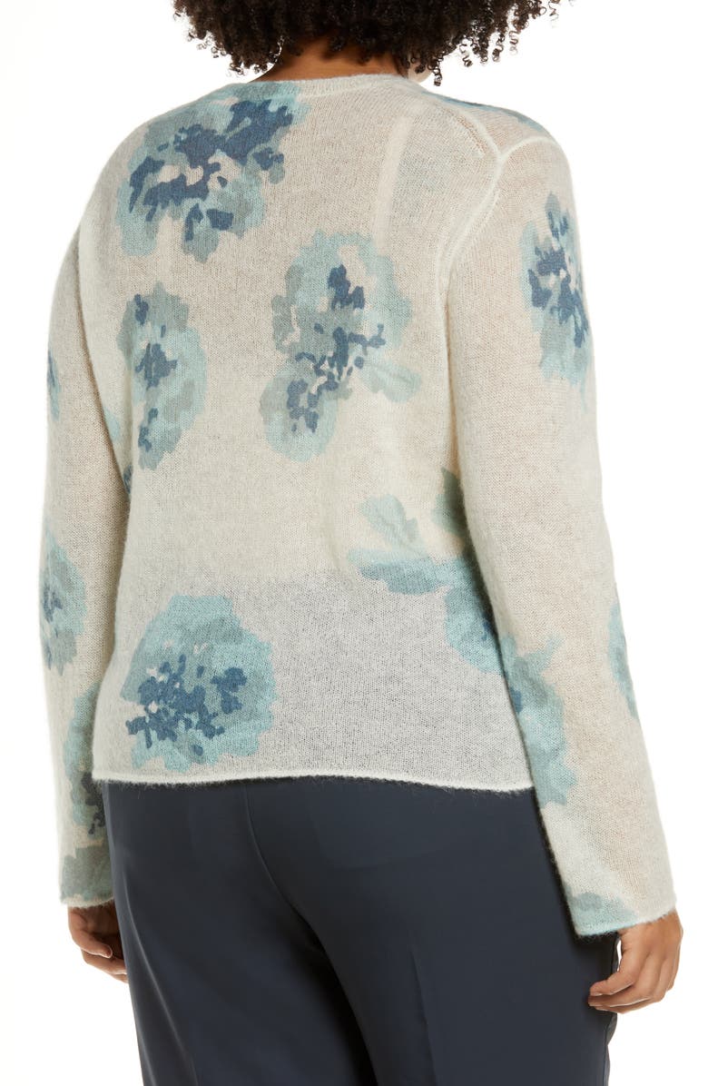 Vince Dahlia Print Alpaca & Mohair Blend Crewneck Sweater, Alternate, color, 