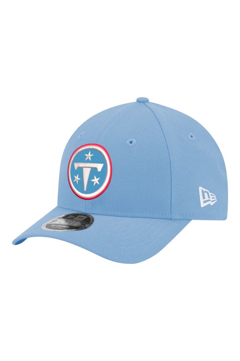 Men's New Era  Light Blue Tennessee Titans Primary Logo 9FORTY M-Crown Adjustable Hat, Main, color, Light Blue