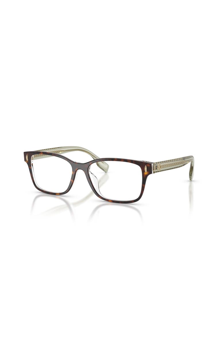 Tory Burch 53mm Rectangle optical glasses, Main, color, Tortoise