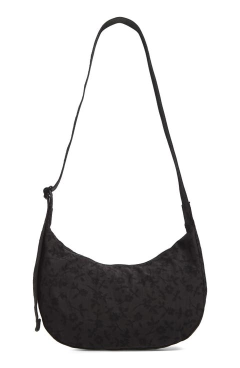 Medium Crescent Recycled Nylon Crossbody Bag