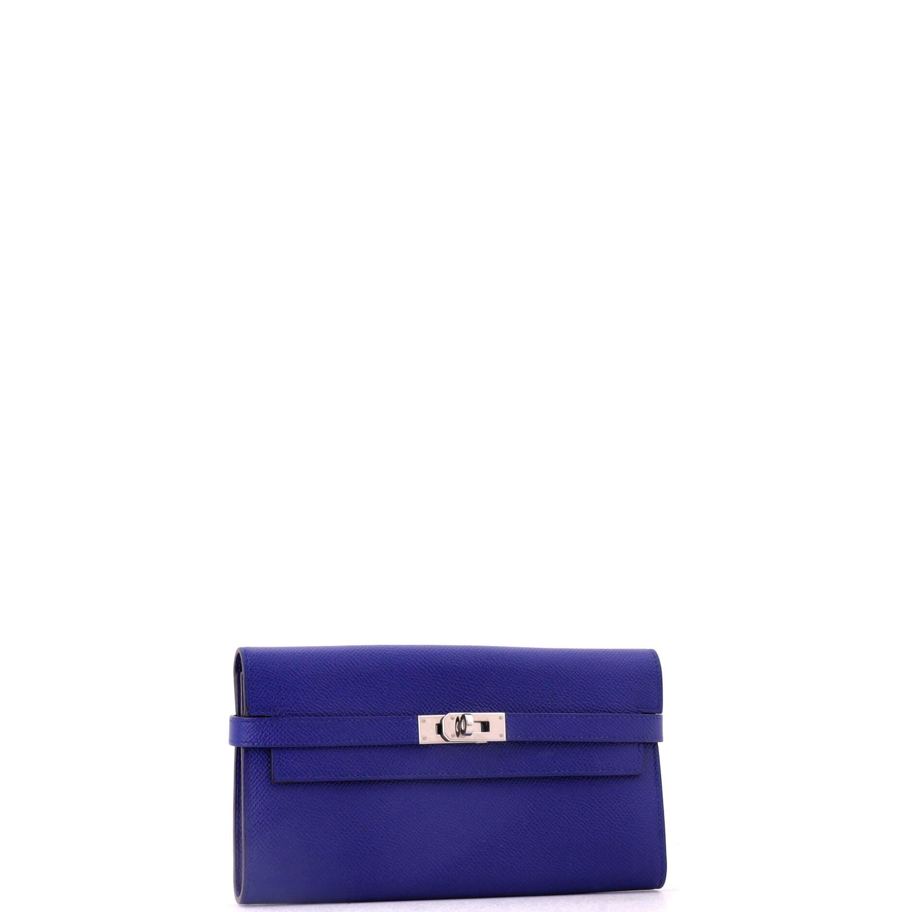 Kelly Wallet Epsom Long, Alternate, color, Blue