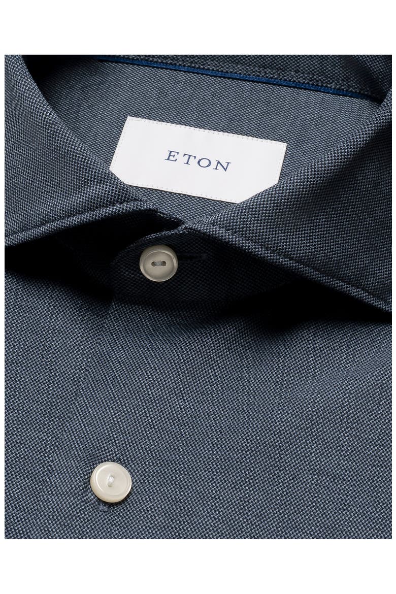 Slim Fit Filo di Scozia Cotton Jacquard Dress Shirt, Alternate, color, BLUE