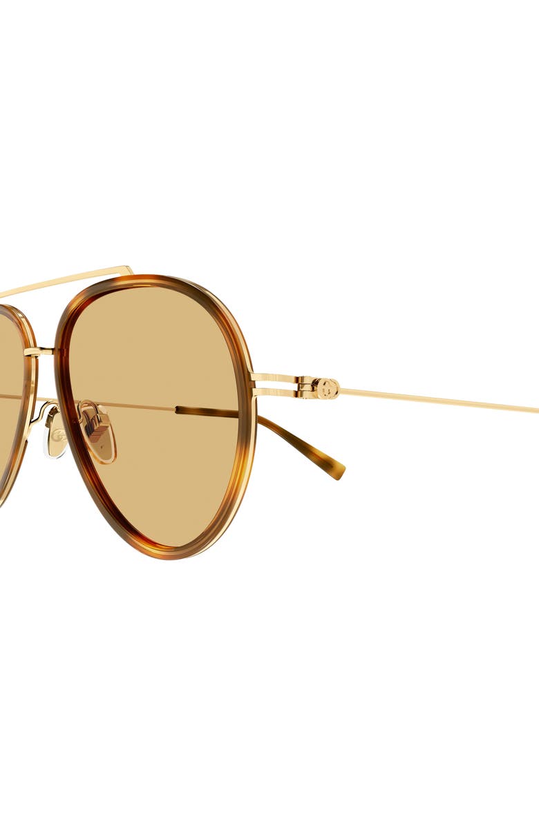 Gucci 56mm Navigator Sunglasses, Alternate, color, Havana