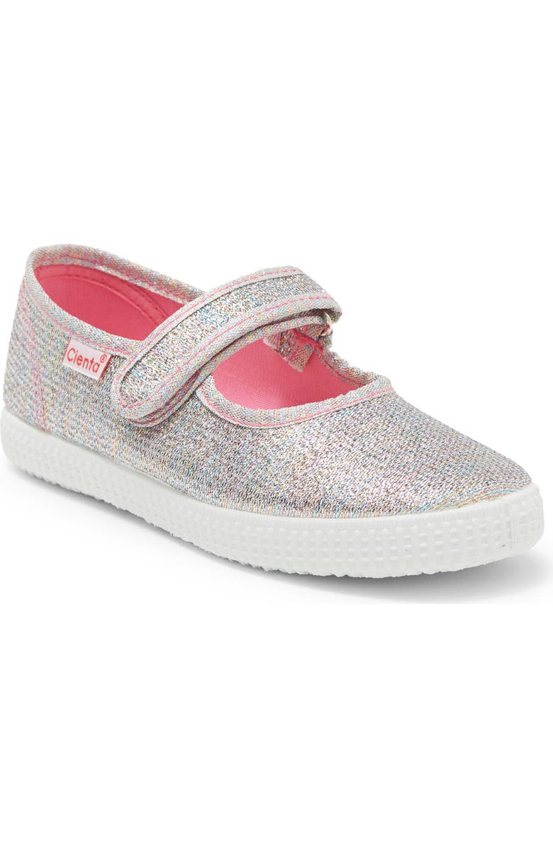Cienta Mary Jane Sneaker, Main, color, Light Rainbow Sparkle
