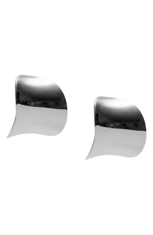 Argento Vivo Sterling Silver Wide Sculptural Hoop Earrings In Metallic