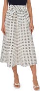 CeCe Tie Waist A-Line Midi Skirt