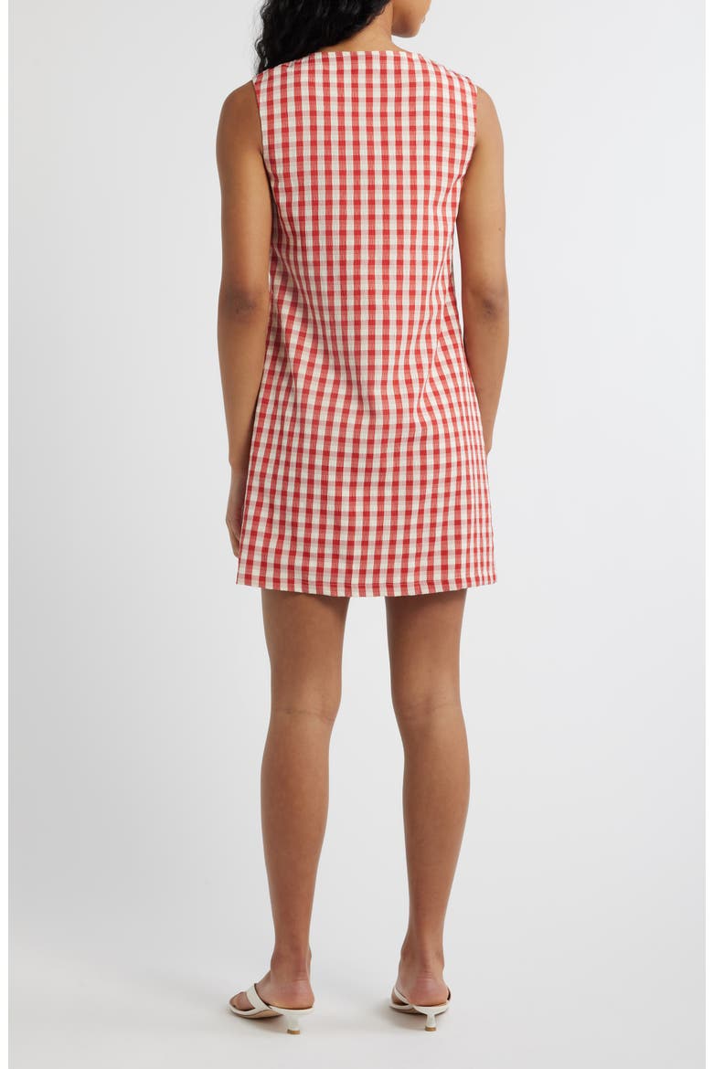 Saylor Gingham Minidress, Alternate, color, RED/ IVORY