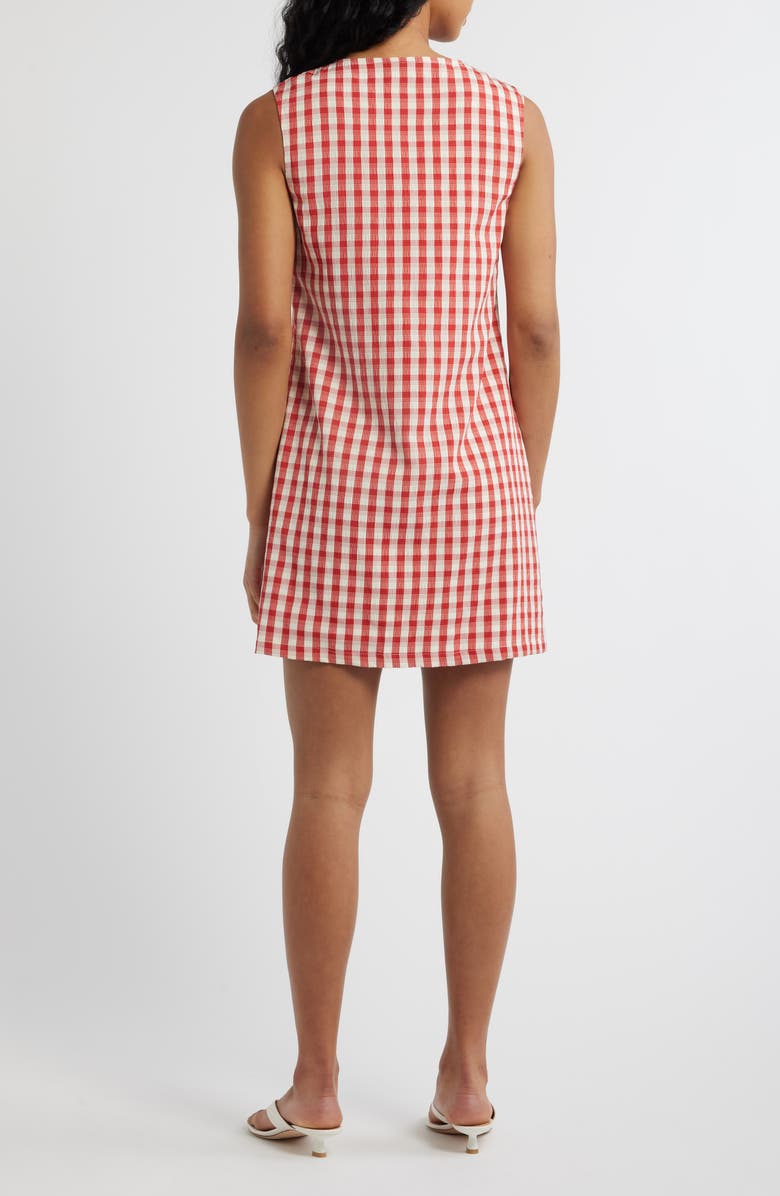 Lulus Saylor Gingham Minidress, Alternate, color, Red/ Ivory
