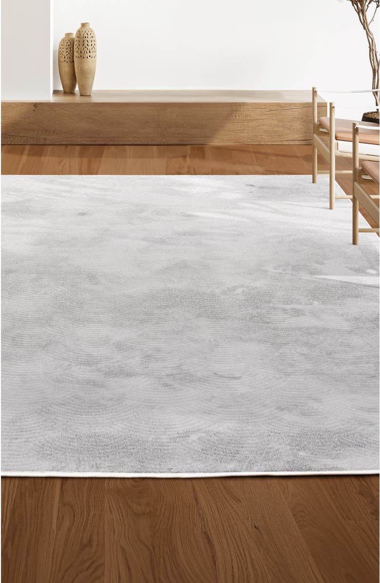 JONATHAN Y Porter Geometric Art Deco Fan Pattern High-Low Area Rug, Alternate, color, White/Light Gray