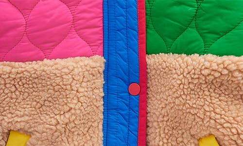 Mini Boden Kids' Mixed Fleece & Quilted Jacket In Multi