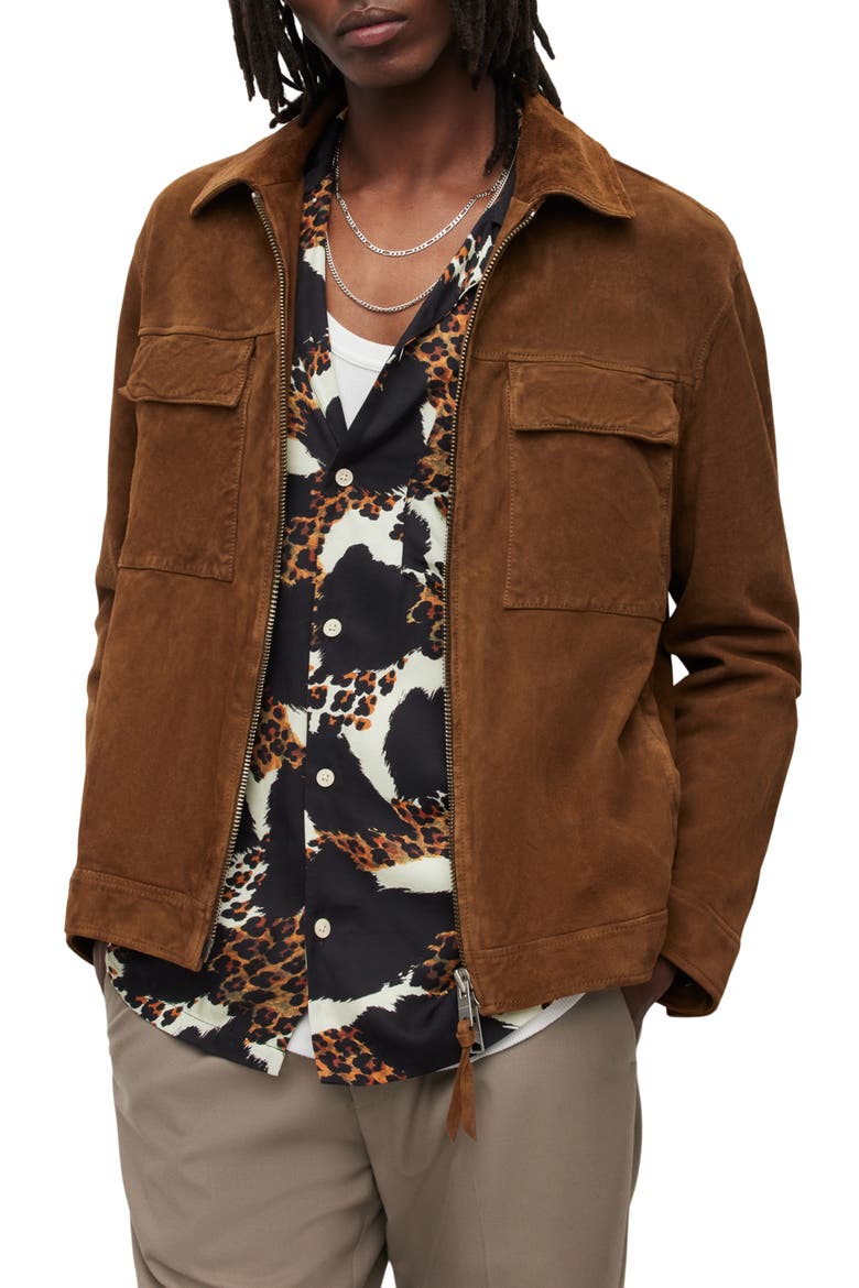 Cozza Suede Jacket, Main, color, MOCHA BROWN