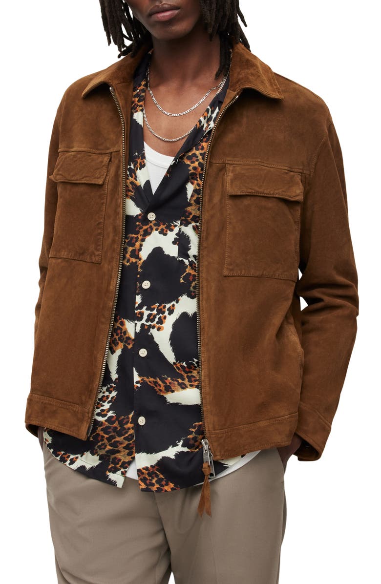 AllSaints Cozza Suede Jacket, Main, color, 