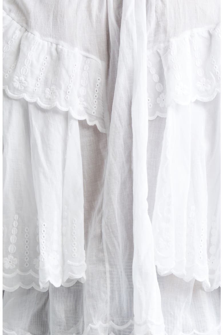 Kelmon Embroidered Eyelet Ruffle Shirt, Alternate, color, WHITE