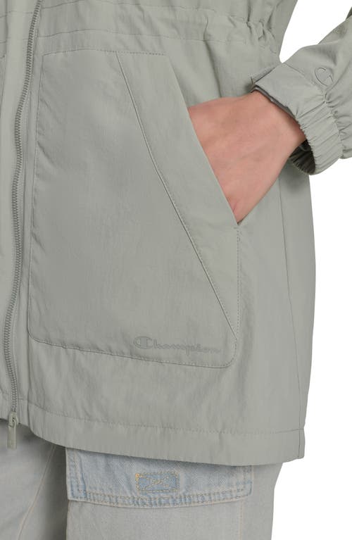 Champion Hooded Rain Jacket In Gray