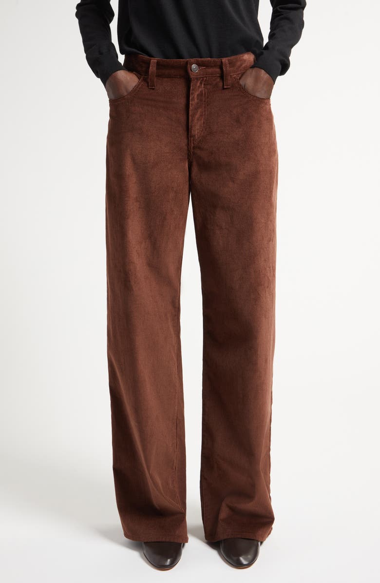 The Row Eglitta Cotton & Cashmere Corduroy Wide Leg Pants, Main, color, 