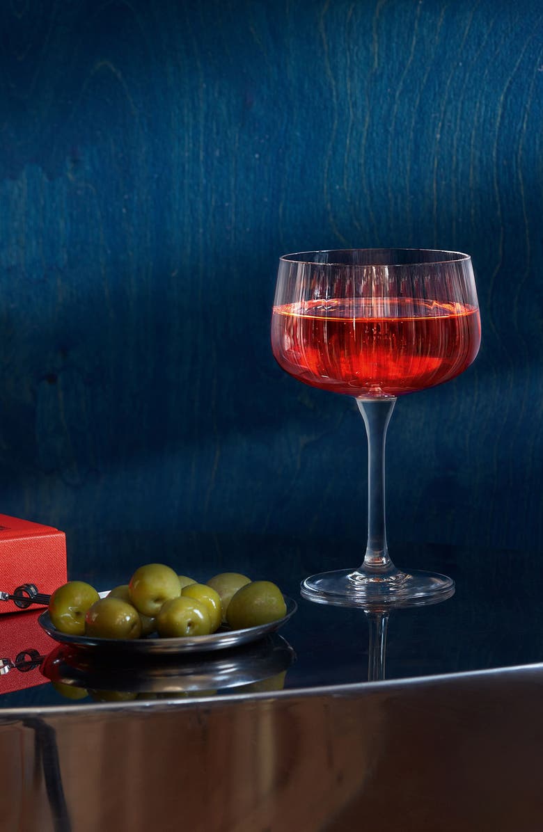 LSA Arc Flow Set of 4 Saucer Cocktail Glasses, Alternate, color, Clear