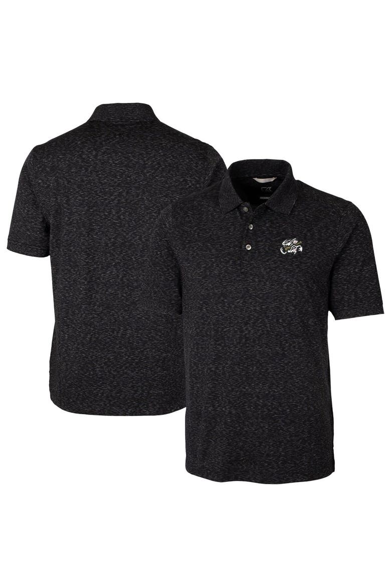 Men's Cutter & Buck Black Omaha Storm Chasers Big & Tall DryTec Advantage Tri-Blend Space Dye Polo, Main, color, Black