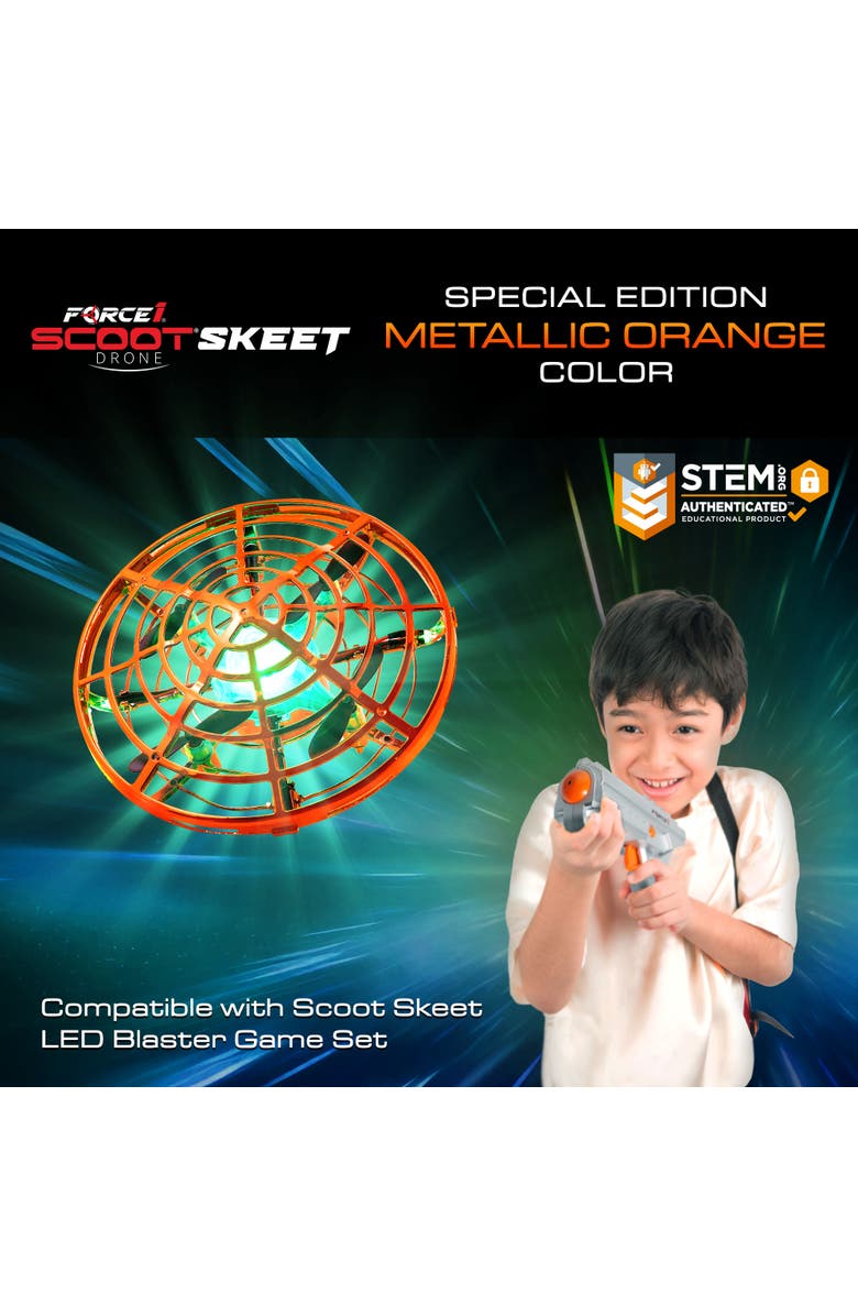 Force1 Scoot Skeet Drone Game (Drone Only)- Orange, Alternate, color, Orange