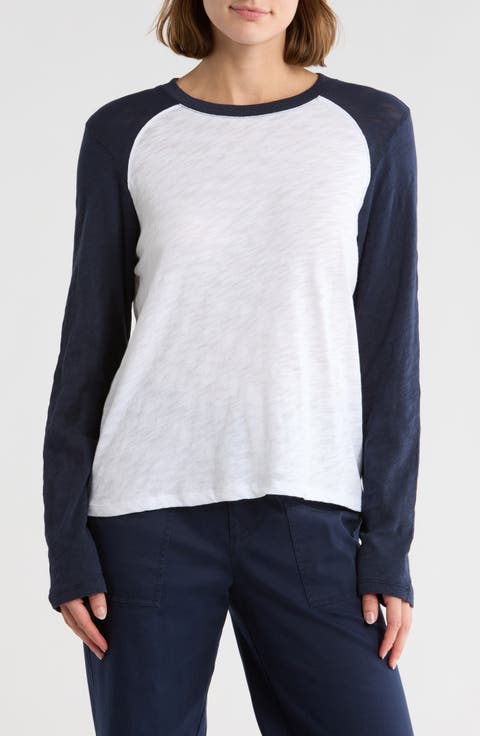 Slub Jersey Long Sleeve Baseballe Tee