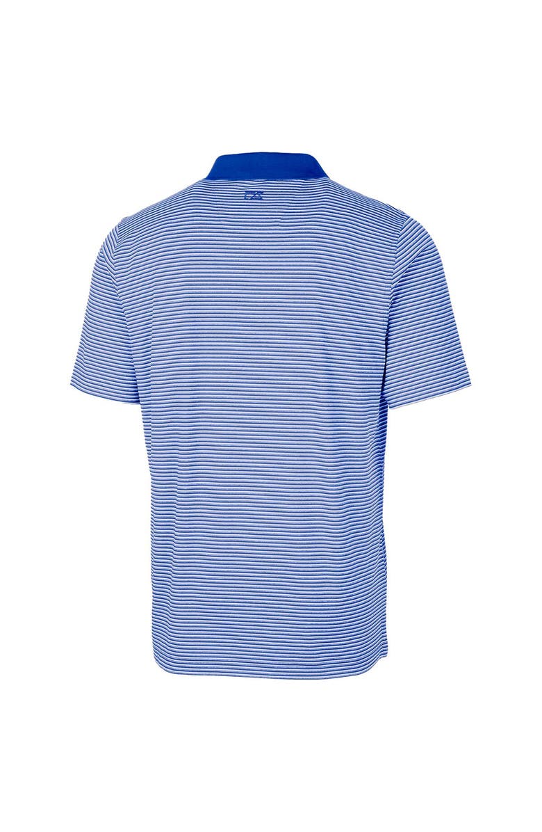 Cutter & Buck Men's Cutter & Buck Blue Kansas Jayhawks Forge Tonal Stripe Stretch Polo, Alternate, color, 