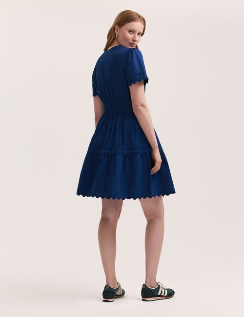 Finery London Reece Ric Rac Trim Cotton Short Dress In Purple