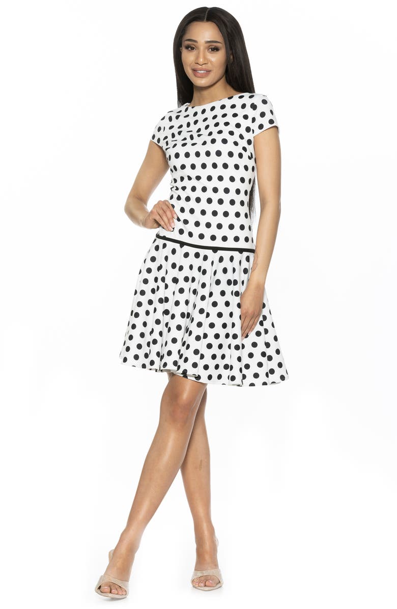 Alexia Admor Drop Waist Dress, Alternate, color, White Polka