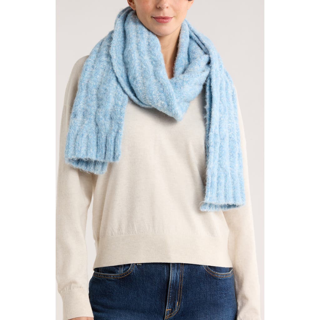 Melrose And Market Marled Cable Knit Scarf In Blue