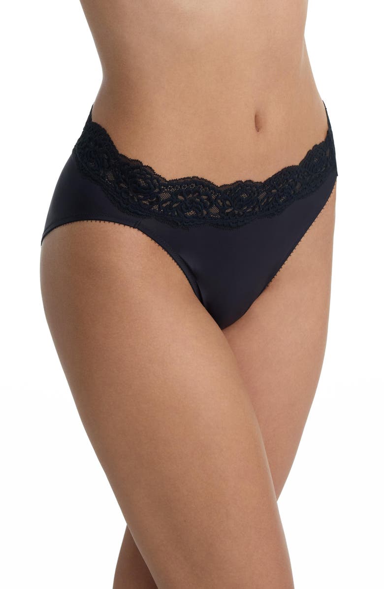 Skarlett Blue Divine Lace Trim French Cut Brief, Alternate, color, Black