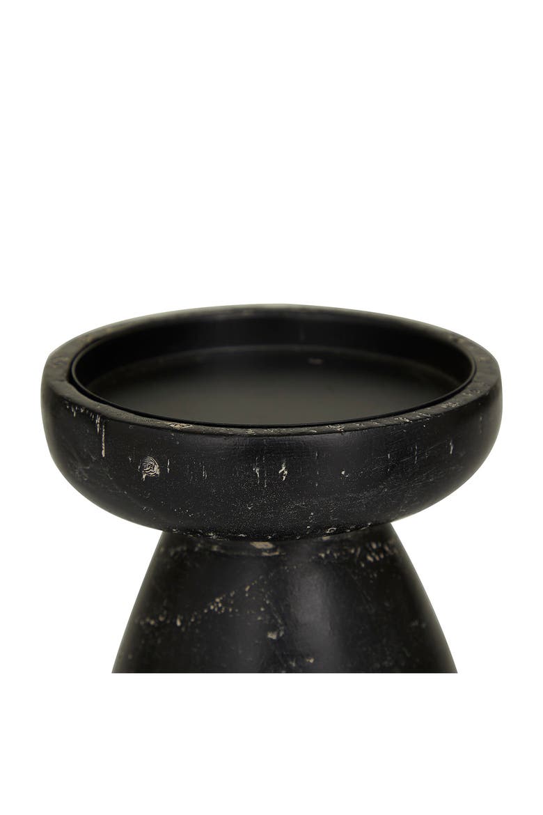 Black Wood Traditional Candle Holder - Set of 3, Alternate, color, BLACK