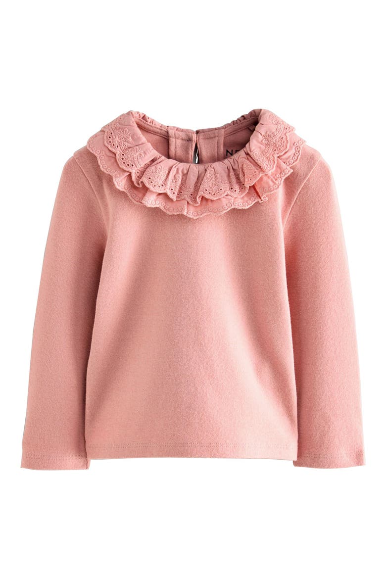 Kids' Eyelet Collar Top, Main, color, PINK