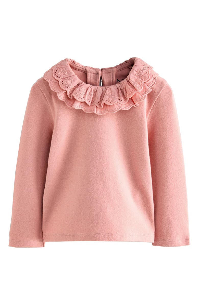 NEXT Kids' Eyelet Collar Top, Main, color, Pink