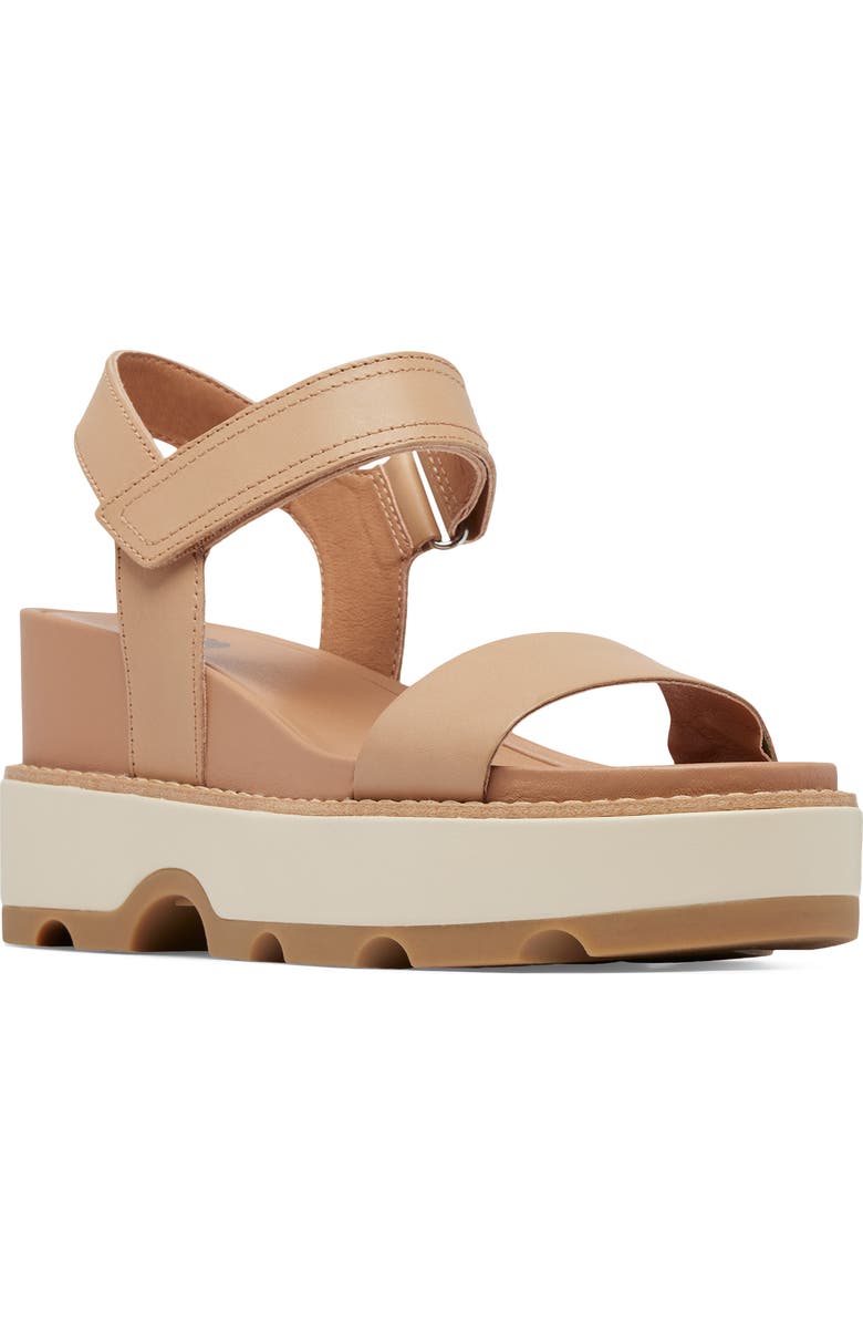 SOREL Joanie IV Y Strap Wedge Sandal, Main, color, Honest Beige/ Bleached Ceramic