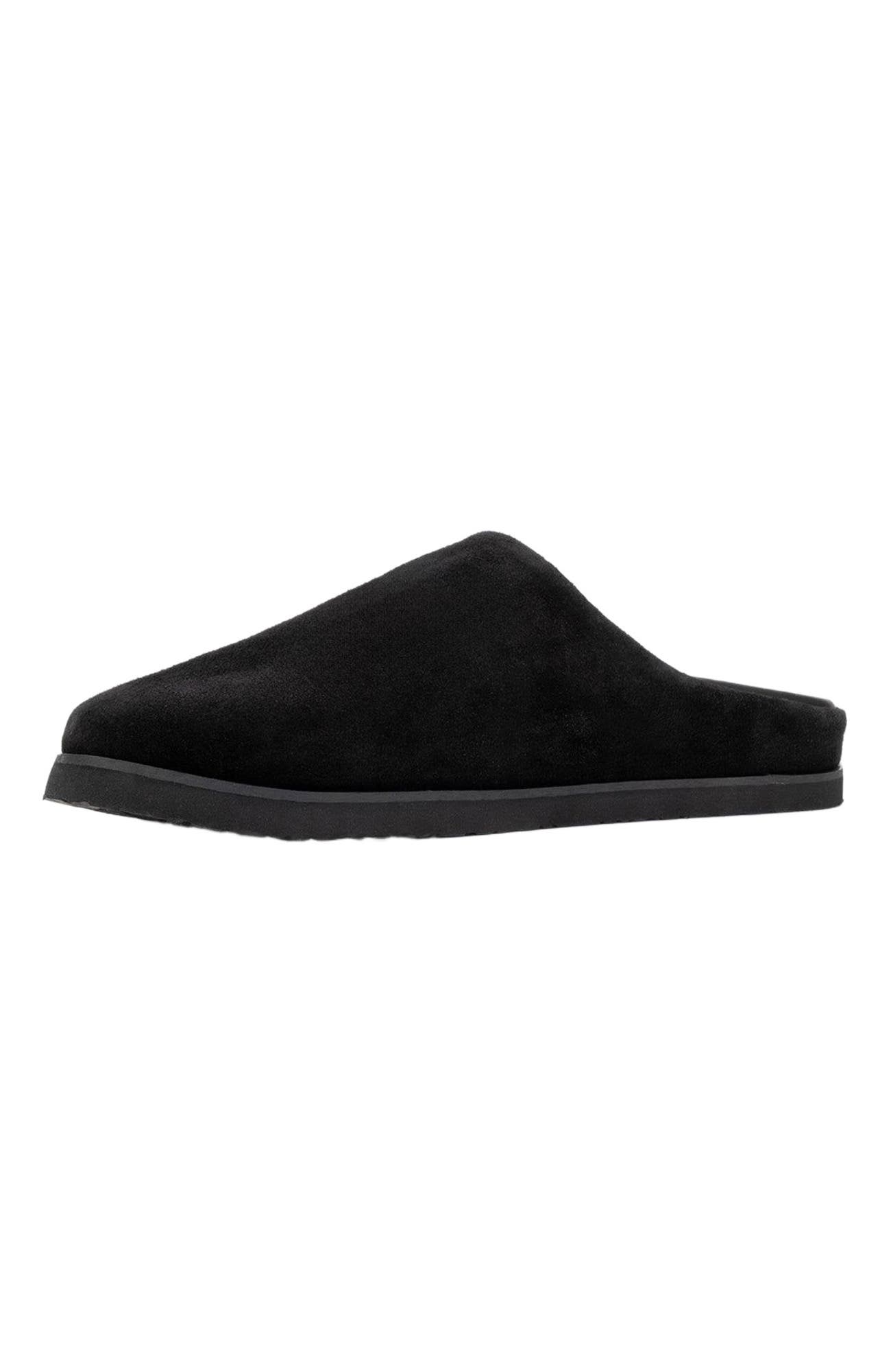 Space Suede Leather Slide Sandal, Alternate, color, Black Leather