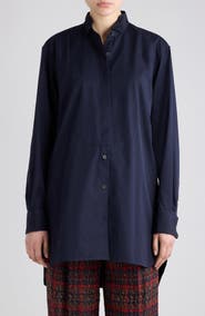 Dries Van Noten Colbys Bib Front Cotton Poplin Shirt