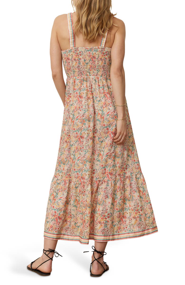 Marine Layer Selene Floral Smocked Tiered Maxi Sundress, Alternate, color, Superbloom