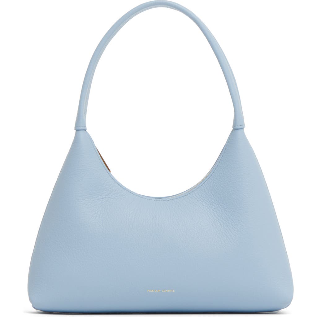 Shop Mansur Gavriel Mini Candy Leather Hobo Bag In Cielo