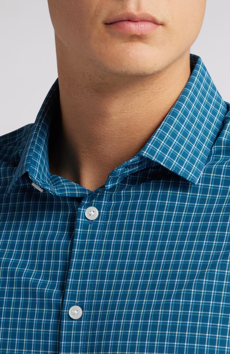 Mizzen+Main Leeward Trim Fit No Tuck Check Performance Button-Up Shirt, Alternate, color, 