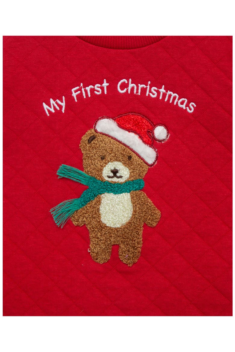 My First Christmas Holiday Bear 3-Piece Set, Alternate, color, RED