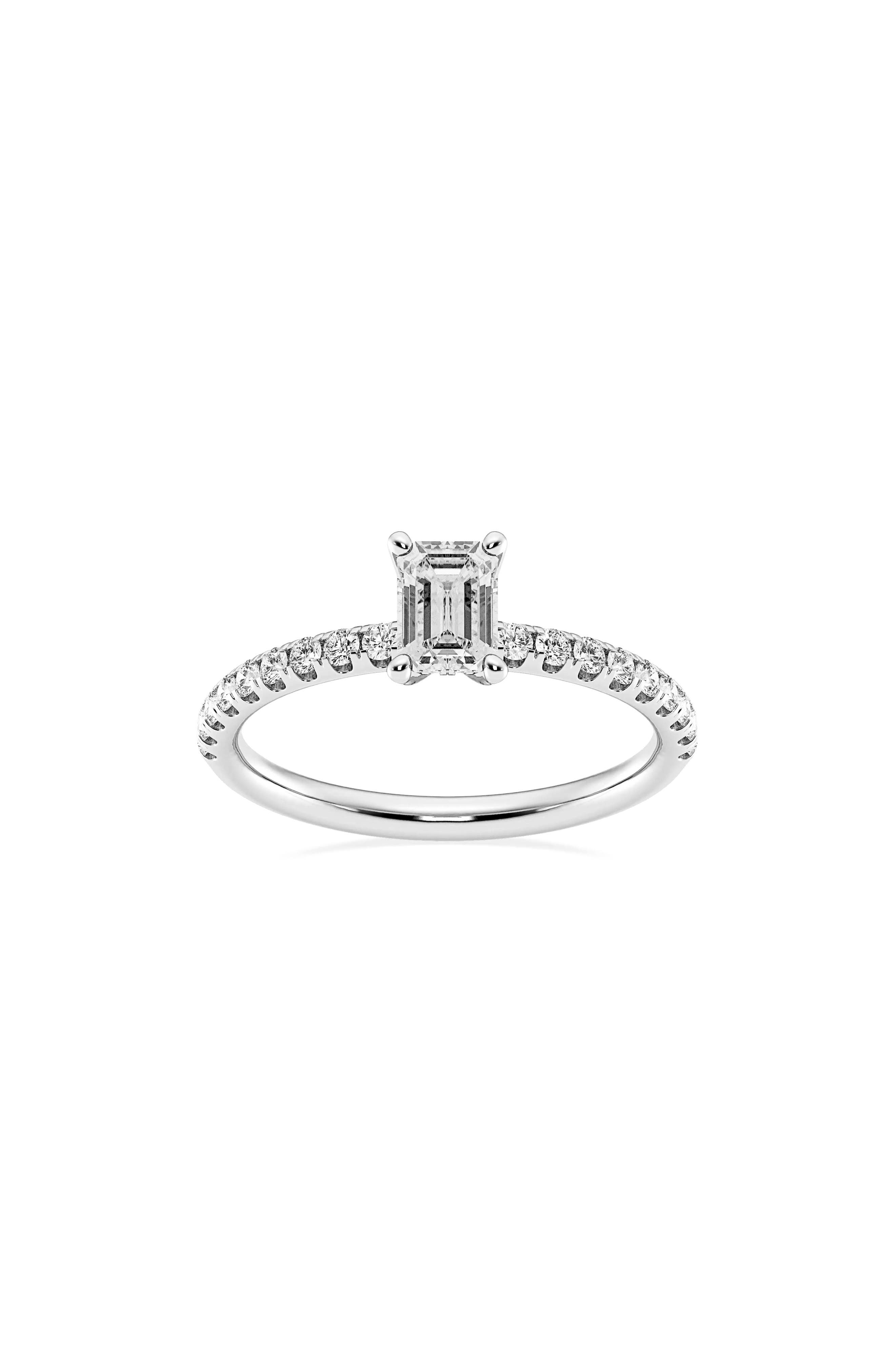Badgley Mischka Collection Emerald Cut Lab Created Diamond Ring - 0.85ct.
