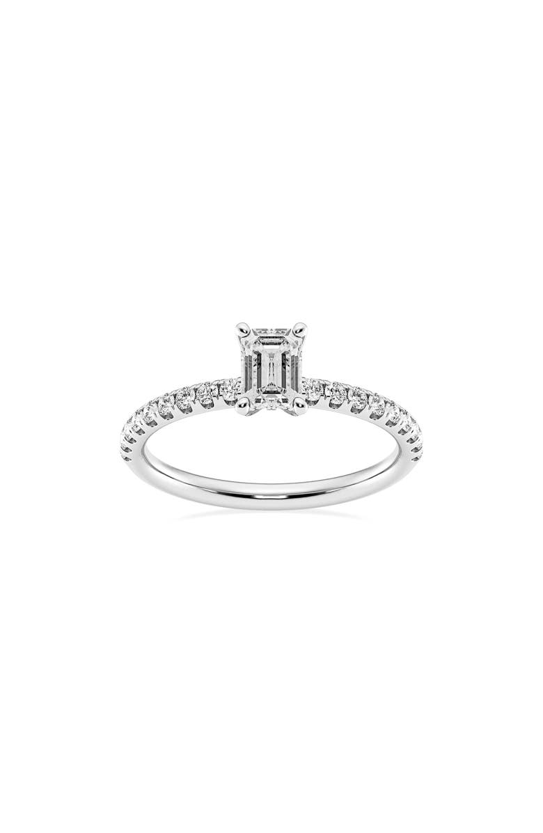 Badgley Mischka Collection Emerald Cut Lab Created Diamond Ring - 0.85ct., Main, color, White Gold