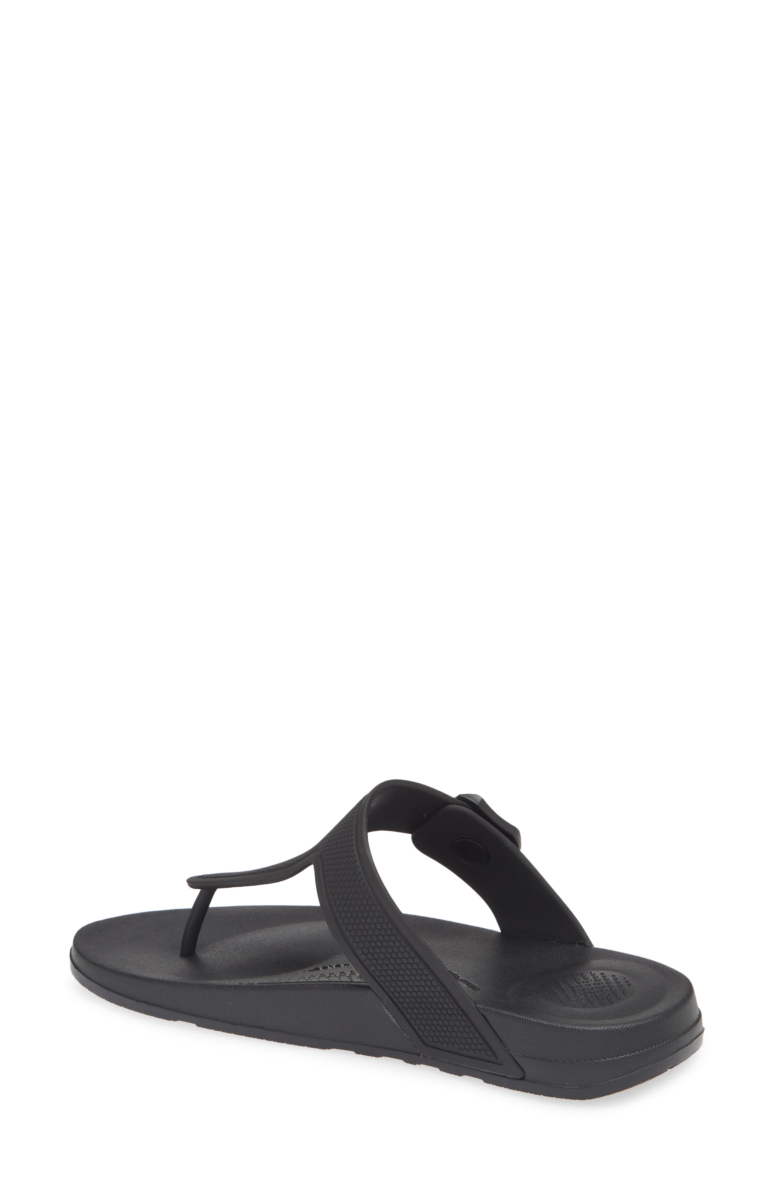 FitFlop iQushion Buckle Flip Flop, Alternate, color, All Black