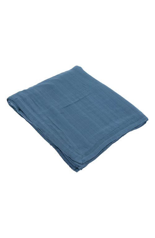 Little Unicorn Deluxe Muslin Quilted Throw In Blue Dusk