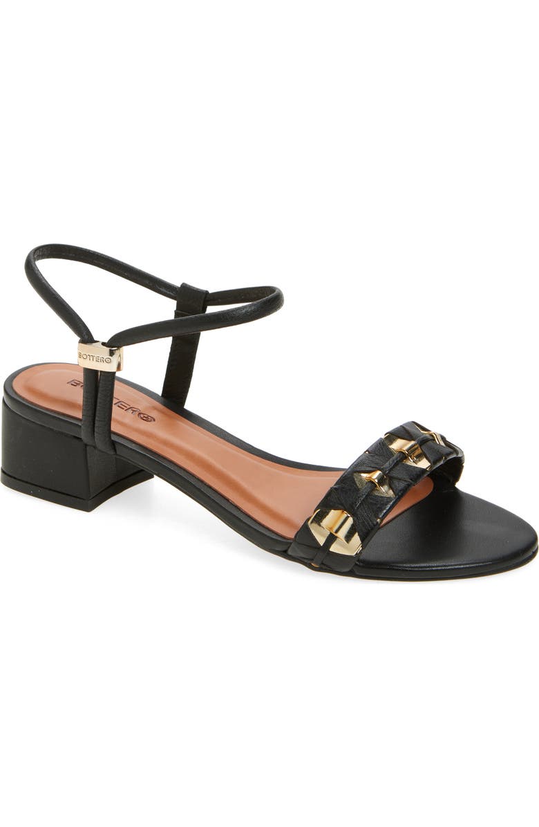 Bottero Elsa Ankle Strap Sandal, Main, color, Preto