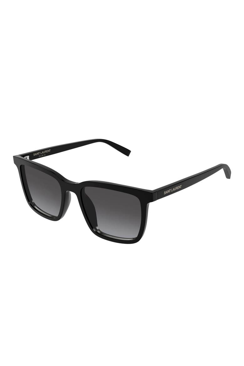 54mm Square Sunglasses, Alternate, color, BLACK